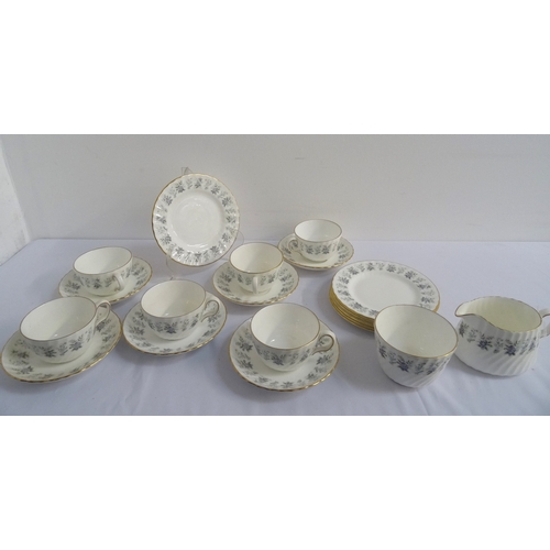 198 - MINTON ALPINE SPRING PATTERN COFFEE SERVICE
comprising six cups, saucers and side plates, a milk jug... 