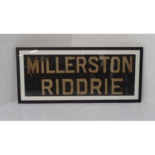 258 - ORIGINAL GLASGOW CORPORATION LINEN TRAM DESTINATION BLINDS - MILLERSTON & RIDDRIE
circa 1940s from t... 