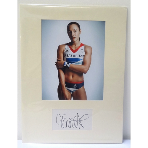 310 - JESSICA ENNIS-HILL SIGNED COLOUR PICTURE 
in her GB Olympic kit for the London 2012 Olympics, mounte... 