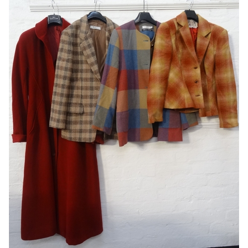 317 - SELECTION OF LADIES DESIGNER CLOTHING
comprising a MaxMara 100% woollen long red coat (size 14); a M... 