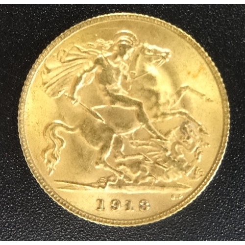 334 - GEORGE V GOLD HALF SOVEREIGN COIN
dated 1913