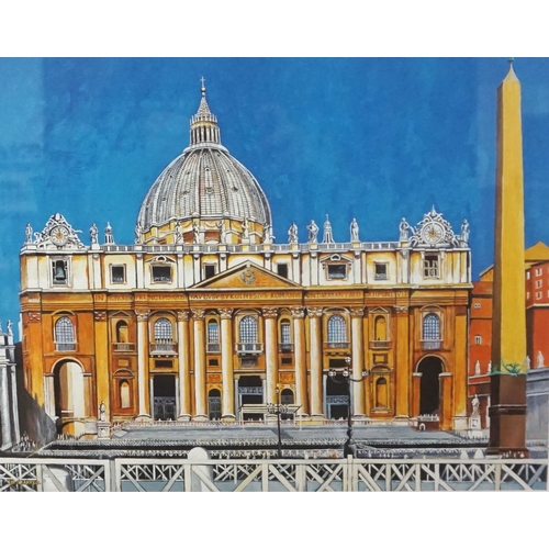 353 - ED O'FARRELL
St. Peter's Basilica, Rome, artist proof, signed, inscribed and dated Dec '04, 33cm x 4... 