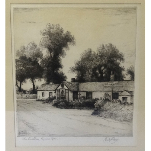 361 - JOHN FULLWOOD (British, 1854-1931) 
'The Smithy, Gretna Green', etching, signed, 22.5cm x 18.5cm - R... 