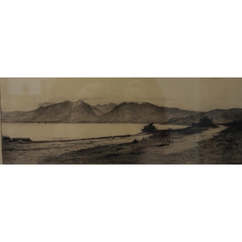 366 - TWO SCOTTISH ETCHINGS 
Mathew Henderson, Coastal landscape, signed, 14cm x 34cm, and Robert Houston,... 