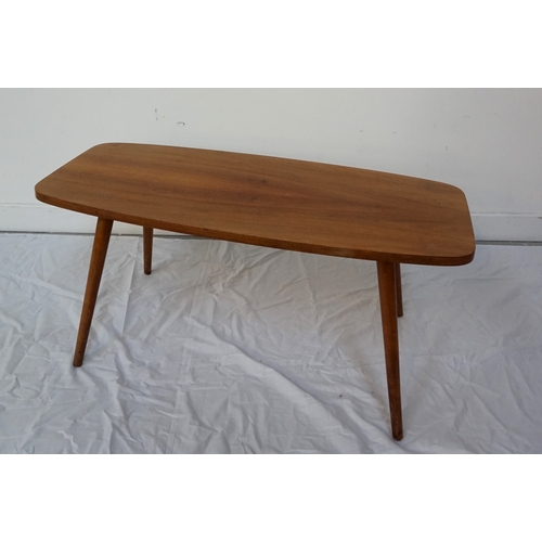 444 - 1950'S CENTA TEAK OCCASIONAL TABLE
with a shaped oblong top standing on turned tapering supports, 91... 