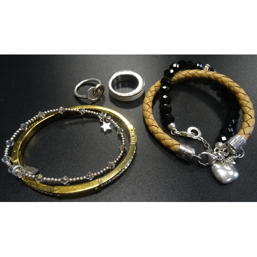 67 - SELECTION OF FASHION JEWELLERY
comprising a Michael Kors pave set bangle; a Calvin Klein white ename... 