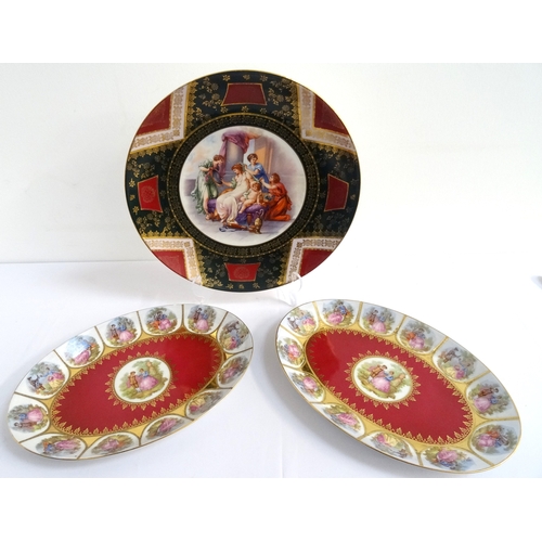 189 - ROYAL VIENNA ACKERMANN & FRITZ PORCELAIN PLATE
decorated with classical figures surrounded by gilt a... 