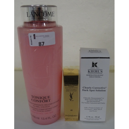 110 - THREE NEW AND UNUSED SKINCARE AND COSMETIC ITEMS
including Lancome Tonique Confort 400ml, Kiehl's Cl... 