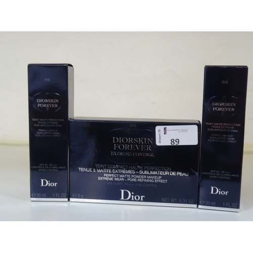 111 - THREE NEW AND BOXED DIOR MAKEUP PRODUCTS including two boxes of DIORSKIN FOREVER perfect makeup 30ml... 