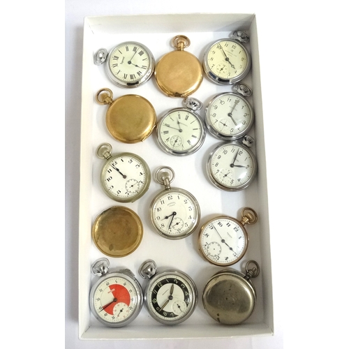 130 - COLLECTION OF POCKET AND STOPWATCHES
Swiss made and Ingersoll noted, parts also included, 1 box