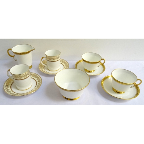 158 - ADDERLEY PART TEA SERVICE
with a white ground and gilt rim with Greek key decoration, comprising tea... 