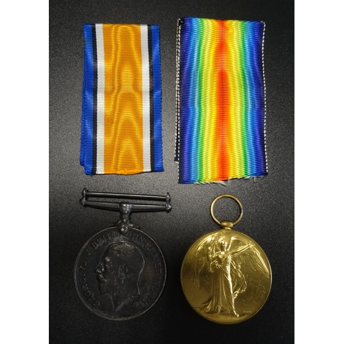 280 - 1914-18 BRITISH WAR AND VICTORY MEDALS
named to '105855. Pte.1. J.H.Winning. R.A.F.'