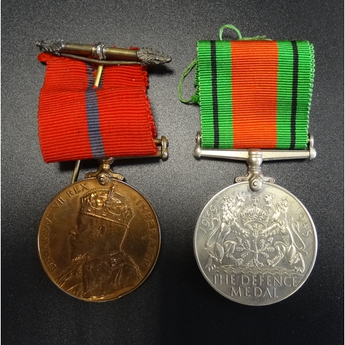 283 - CORONATION (POLICE) MEDAL 1902
'London County Council Metropolitan Fire Brigade' engraved to 'Edwin ... 