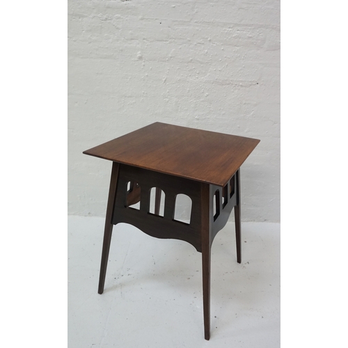 410 - EDWARDIAN SQUARE TOP OCCASIONAL TABLE
raised on tapering frame with shaped apron, the top approximat... 