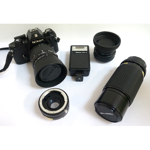 188 - SELECTION OF PHOTOGRAPHIC EQUIPMENT
including a Nikon EM M90 35mm camera with a Sigma Zoom 28-80mm l... 