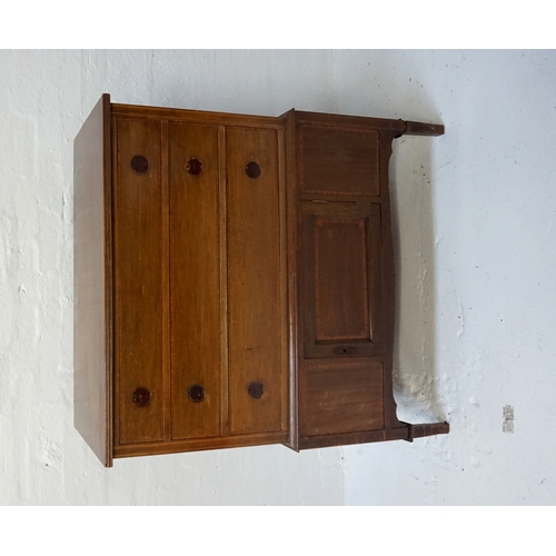 440 - EDWARDIAN MAHOGANY AND INLAID CHEST
with a moulded top above three long drawers with a central panel... 