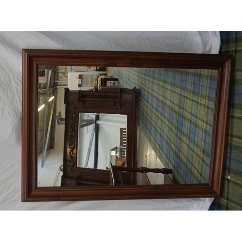 448 - STAINED PINE FRAME MIRROR
107cm x 76.5cm - RE-OFFERED TIMED AUCTION