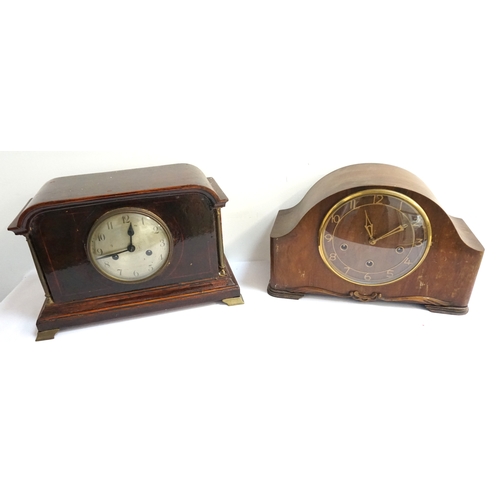 223 - THE ANSONIA CLOCK COMPANY OF NEW YORK MAHOGANY MANTEL CLOCK
contained in a shaped case with a glazed... 