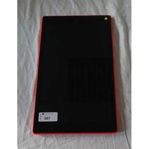 287 - KINDLE FIRE HD10 (7TH GENERATION) WIFI (64GB) DEVICE
serial number: G000 NU04 7412 0MS4.  With 128GB... 