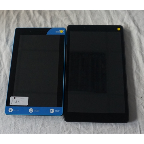 314 - TWO LENOVO TABLETS
comprising: one LENOVO TAB 8