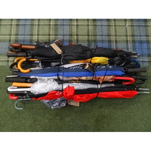 73 - SELECTION OF THIRTY UMBRELLAS 
including golf and stick umbrellas (30)