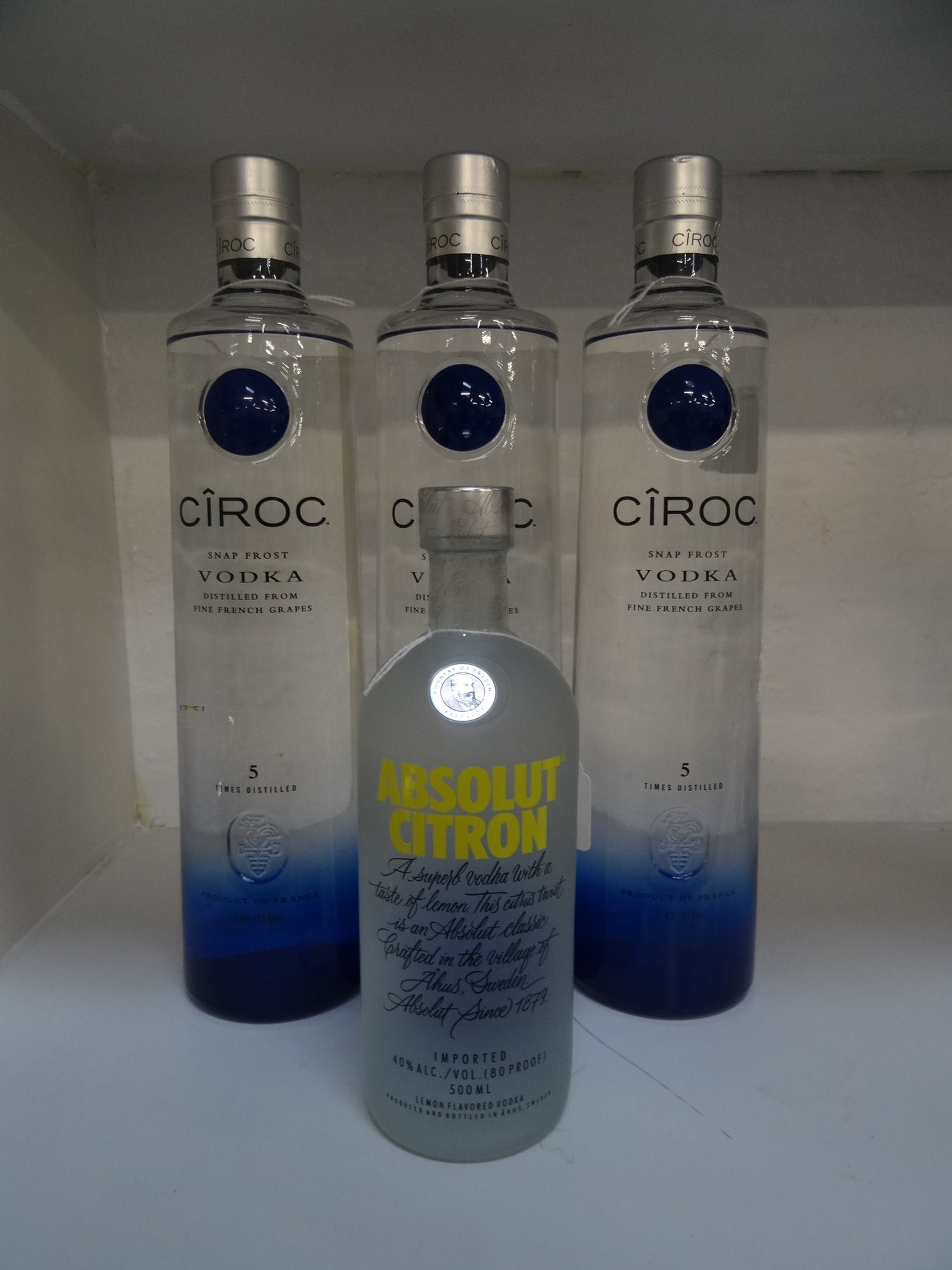 SELECTION OF 1); VODKA Frost together abv/ of Vodka 40% comprising three Ciroc Snap (each wi bottles