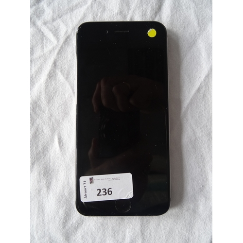 236 - APPLE IPHONE 6 - MODEL A1586
IMEI: 353321074967822.  i-cloud protected.  Note: It is the buyer's res... 