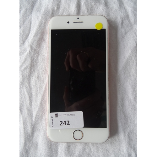 242 - APPLE IPHONE 6S - MODEL A1688
IMEI: 353798085043893.  i-cloud protected.  Note: It is the buyer's re... 