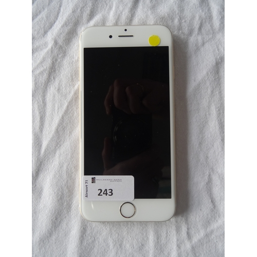 243 - APPLE IPHONE 6S - MODEL A1688
IMEI: 358566073810028.  i-cloud protected.  Note: It is the buyer's re... 