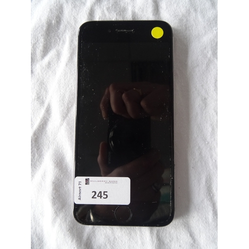 245 - APPLE IPHONE 6 - MODEL A1586
IMEI: 355406077408623.  i-cloud protected.  Note: It is the buyer's res... 