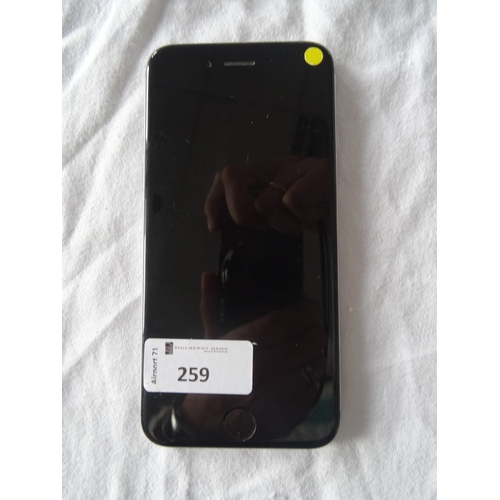 259 - APPLE IPHONE 6 - MODEL A1586
IMEI: 355400077501388.  i-cloud protected.  Note: It is the buyer's res... 