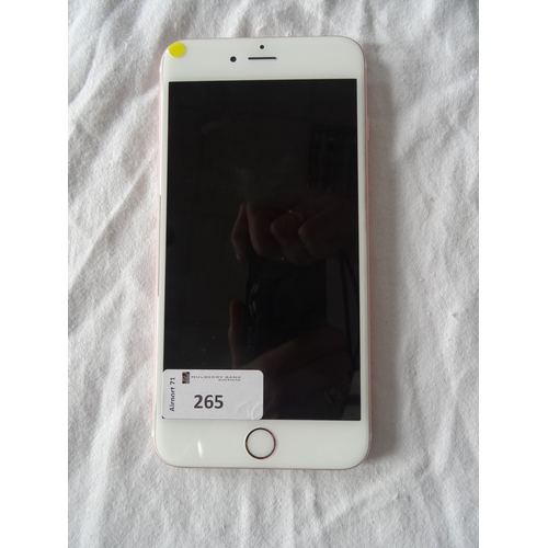 265 - APPLE IPHONE 6S PLUS - MODEL A1687
IMEI: 358612072086523.   i-cloud protected. Note: It is the buyer... 