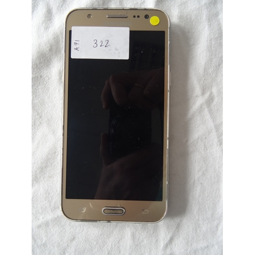 322 - SAMSUNG GALAXY J5 (8GB) SMARTPHONE
Model: SM-J500F/DS.  IMEIs: 359769074406510 & 350770074406518.  R... 