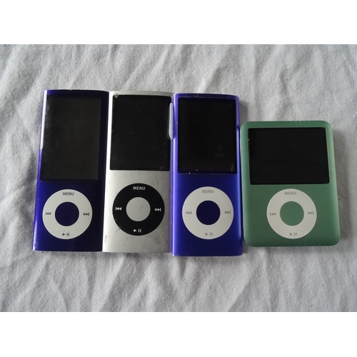 373 - SELECTION OF FOUR 8GB APPLE IPOD NANO DEVICES
Including serial numbers: YM73433CYXT, 6U843T542ME, YM... 