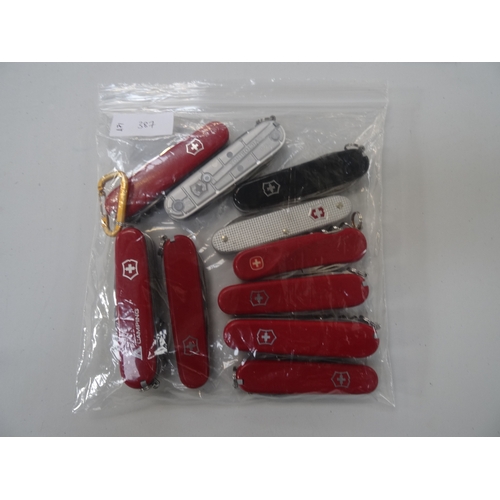 387 - SELECTION OF TEN VICTORINOX SWISS ARMY POCKETKNIVES 
Various sizes.  Note: You must be over 18 years... 