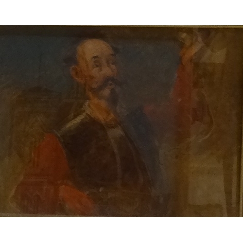 47 - PORTRAIT OF DON QUIXOTE DE LA MANCHA
watercolour and gouache on board, 25cm x 31.3cm - HOLD