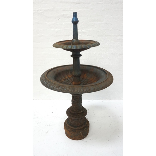 545 - EDWARDIAN CAST IRON GARDEN FOUNTAIN
with a central shaped hollow column with two graduated circular ... 