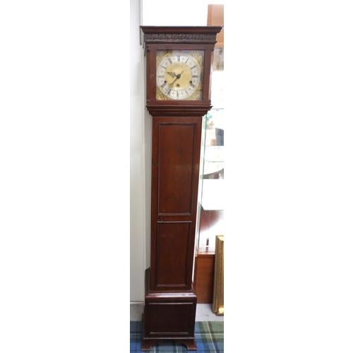 513 - MAHOGANY GRANDMOTHER CLOCK
early 20th century, the silvered dial marked 'John Walker, South Molton S... 