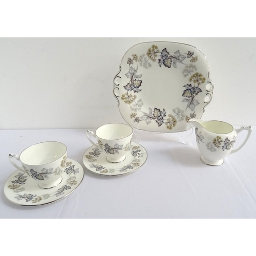514 - COALPORT 'CAMELOT' PATTERN TEA SET
with floral decoration, comprising thirteen cups, fourteen saucer... 