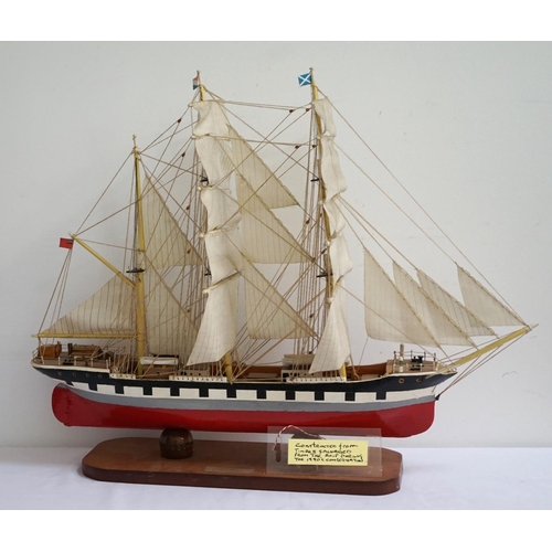 258 - SCRATCHBUILT MODEL SHIP OF THE 'GLENLEE'
constructed from timber salvaged from the ship during the 1... 