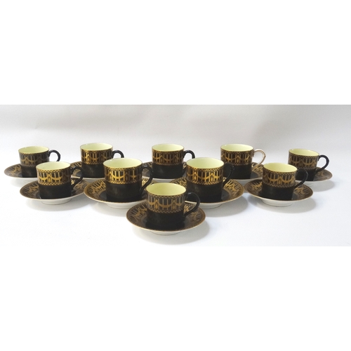 203 - ROYAL WORCESTER COFFEE SET
comprising six cans and saucers together with five smaller cans and sauce... 