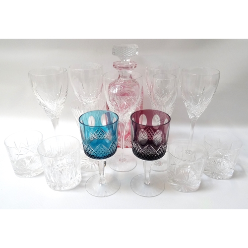 221 - FIVE EDINBURGH CRYSTAL WINE GLASSES
champagne flute and three whisky tumblers, a conical Waterford c... 