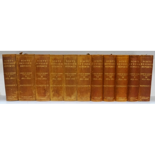 337 - SCOTTISH LAW; SCOTS REVISED REPORTS, COURT OF SESSION
Third Series from 1862 to 1873, with leather s... 