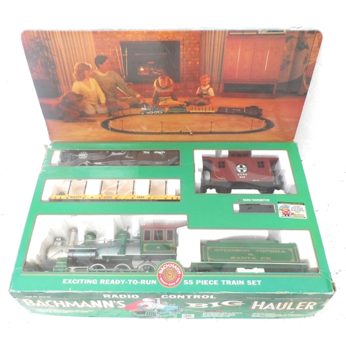 297 - BACHMANN'S RADIO CONTROL BIG HAULER
with steam locomotive and various trucks, with original box