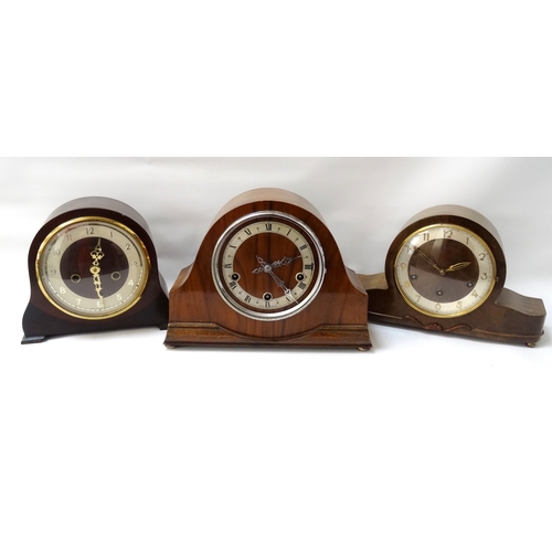 282 - SMITHS OF ENFIELD MANTLE CLOCK
in a shaped mahogany case, the dial with Arabic numerals and battery ... 