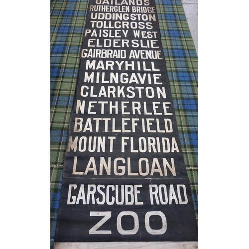 292 - GLASGOW CORPORATION TRAM DESTINATION BLIND
from the Standard Car circa 1950s, destinations including... 