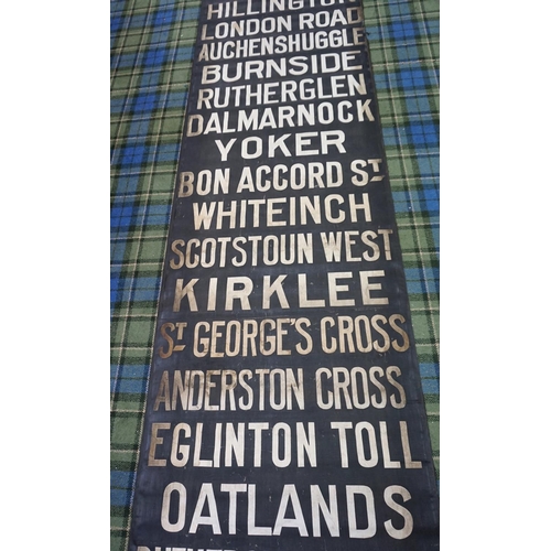 292 - GLASGOW CORPORATION TRAM DESTINATION BLIND
from the Standard Car circa 1950s, destinations including... 