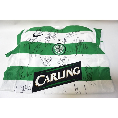 329 - 2006/07 SEASON CELTIC FOOTBALL CLUB SIGNED SHIRT
includes Gordon Strachan (Manager), Neil Lennon (cu... 