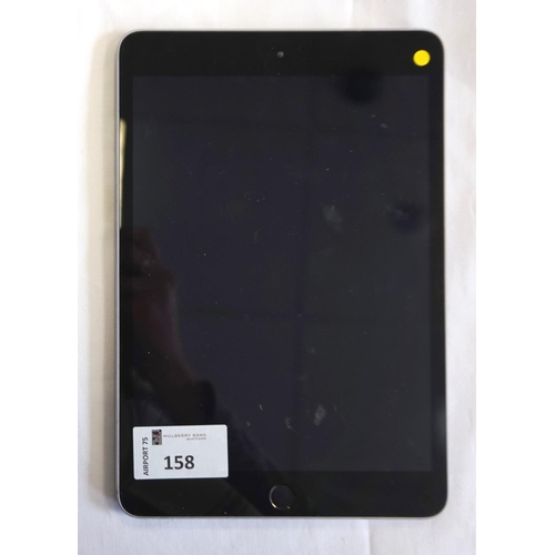 158 - APPLE IPAD MINI 3 WIFI - MODEL A1599
serial number: DLXNF5YXG5V1.  i-cloud protected.  Note: It is t... 