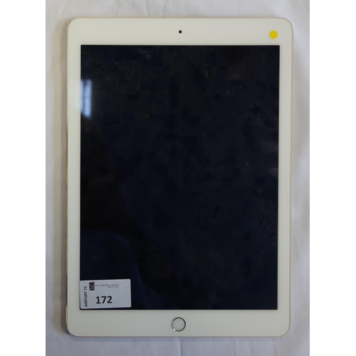 172 - APPLE IPAD AIR 2 (WIFI) - MODEL A1566
serial number: DMQNM1TEG5W0.  i-cloud protected.  Note: It is ... 